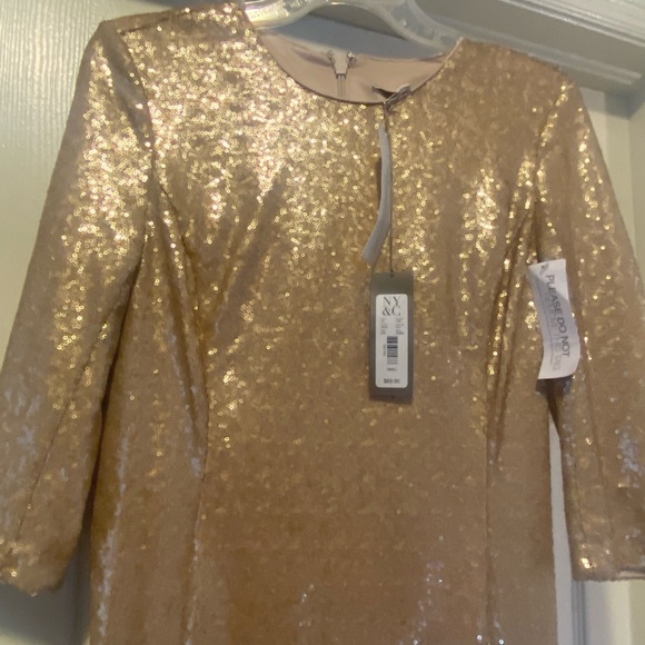 NEW WITH TAGS: Gold Sequin New York & Company Dress (Size Small) - Picture 4 of 4